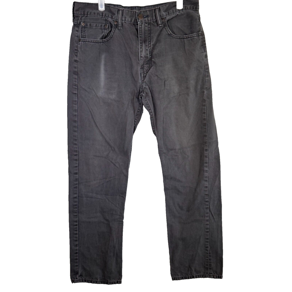 Levis 505 Jeans Mens 33x32 Black Regular Fit Straight Leg Stretch Zip Fly